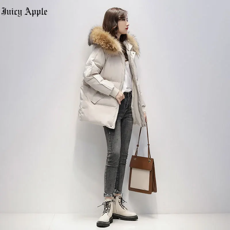 Autumn Winter Coat 2022 For Women New Thicken Warm Jackets Female Fur Collar Hooded Overcoat Parkas Ladies Cotton Padded Outwear