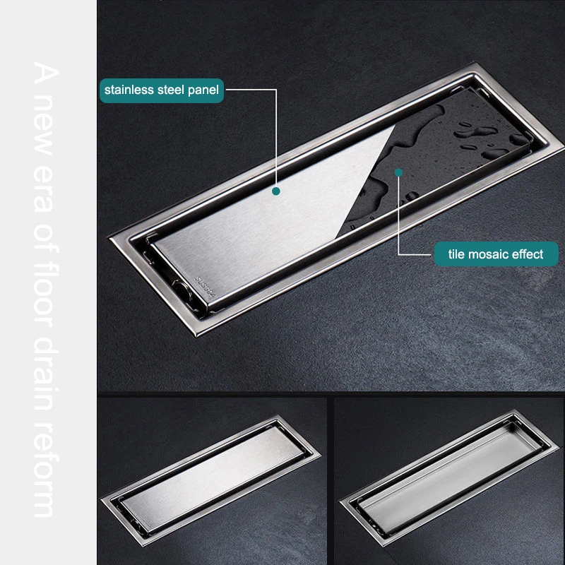 ledfre invisible floor drain shower tile channel 304 stainles steel bathroom long drainage square room floor drainlf66010 free global shipping