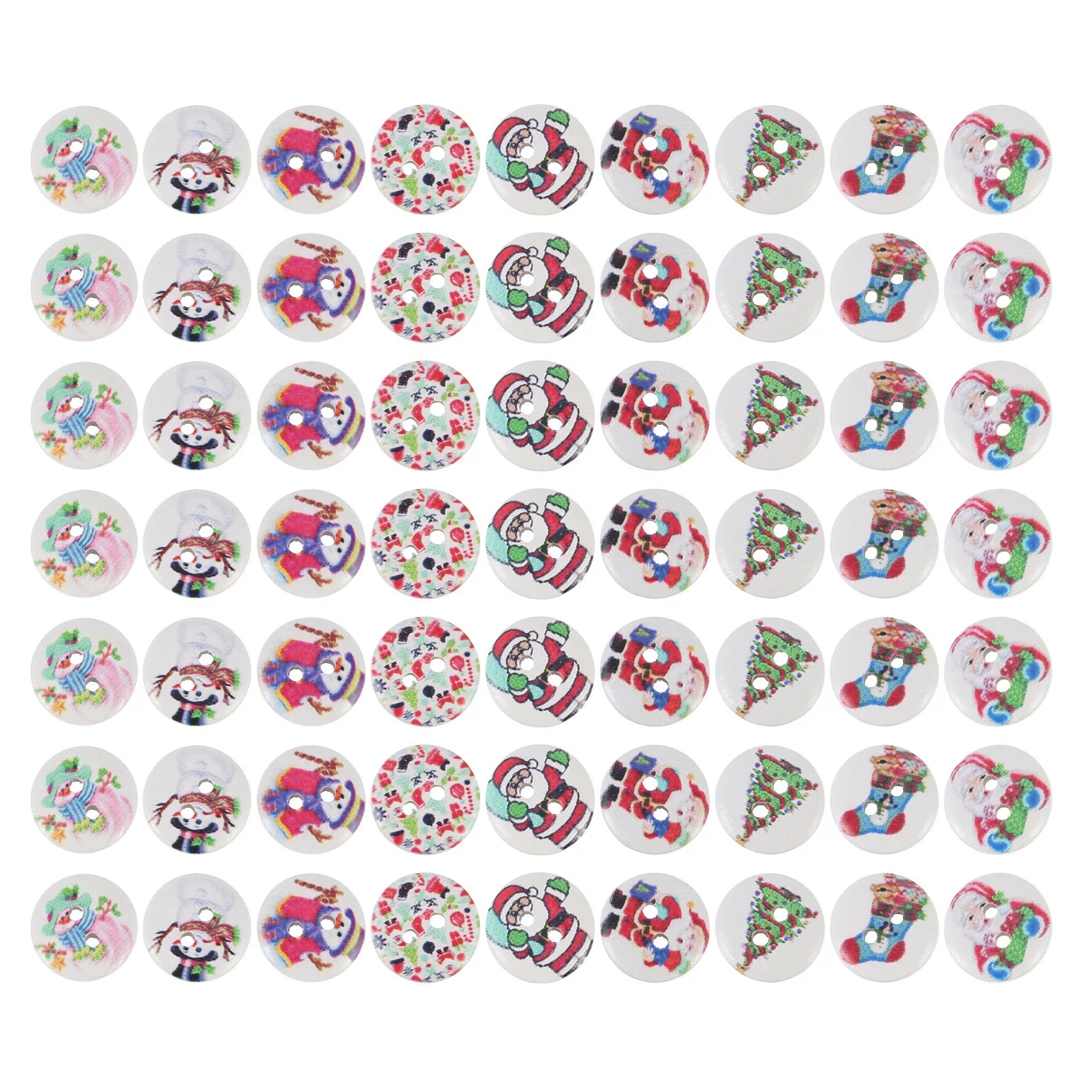 

Buttons Button Sewing Woodenchristmas Crafts Santa Diy Embellishments Decorative Kids Round Printed Flower Cartoon Assorted Set