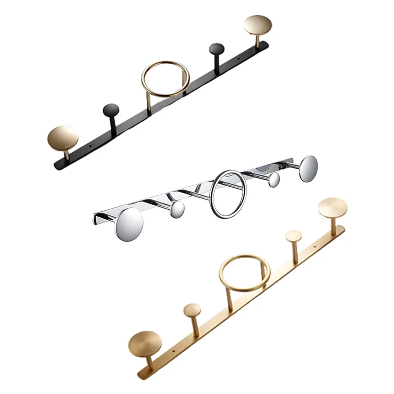 

Brass Coat Rack Nordic Room Wall-Mounted Towel Hanger Ring Hanger Bathroom Clothes Hook Row Hook