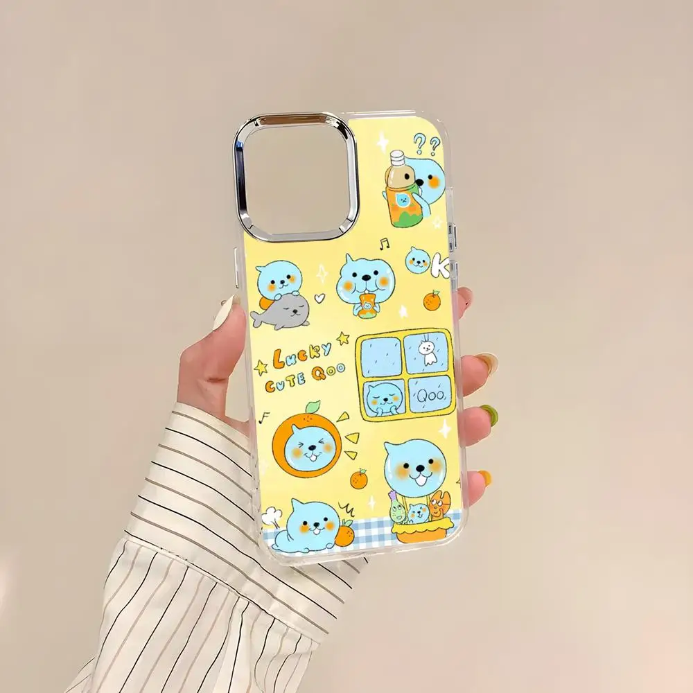 Фото Милый чехол Qoo для iPhone 17 Air, 17e, 16, 15, 14, 13, 12, 11 Pro Max Plus, прозрачный, мягкий №3