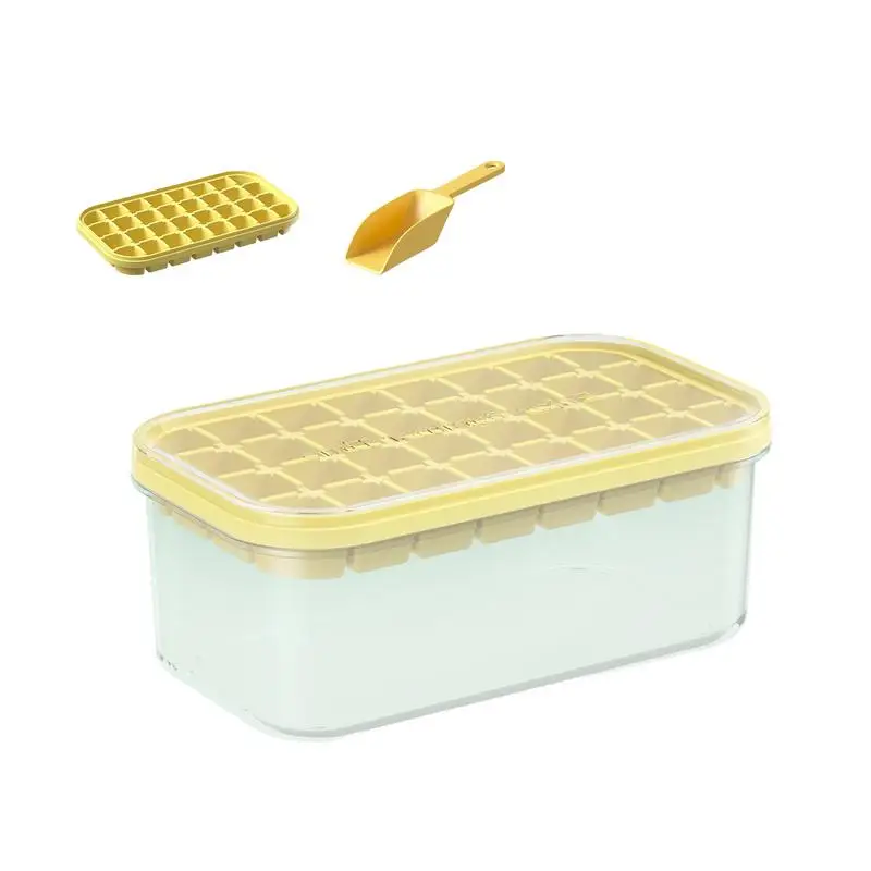 

Ice Cube Tray With Lid Silicone Ice Cube Mold With Ice Bin And Scoop Silicone Ice Cubes Maker Mold For Freezer Coffee Cold