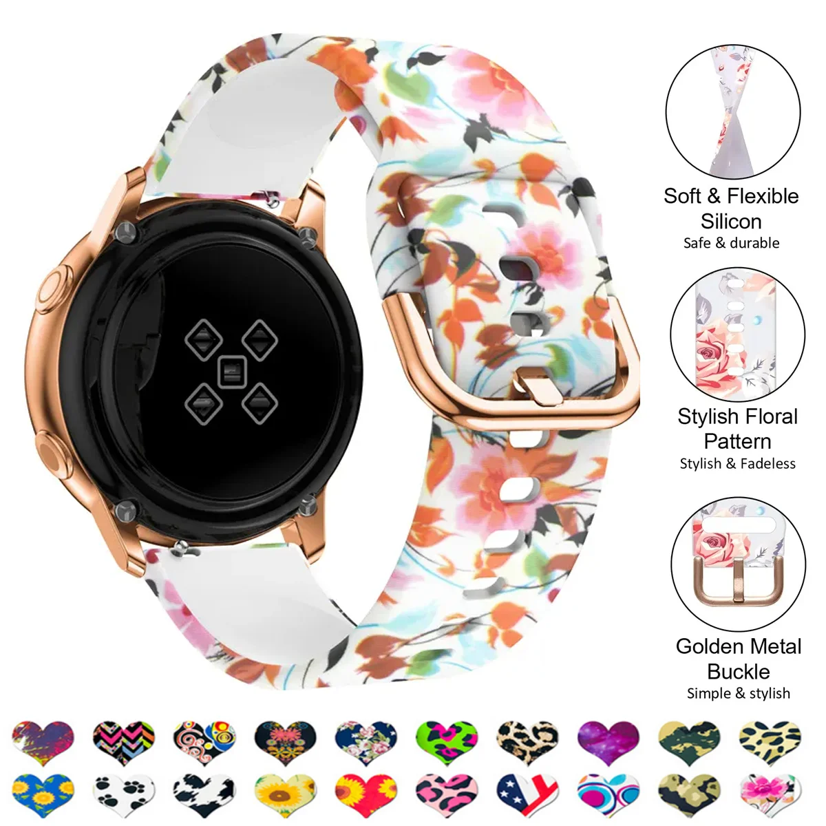 

Ремешок силиконовый для Samsung galaxy watch 6 Classic-5 pro-4, спортивный браслет для Amazfit GTS/GTR/4/3/2e Mini с принтом, 20 мм 22 мм