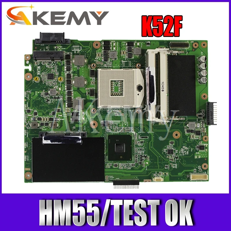 

Материнская плата Akemy K52F для ноутбука Asus K52F X52F A52F, материнская плата HM55 протестирована на 100%, оригинальная материнская плата