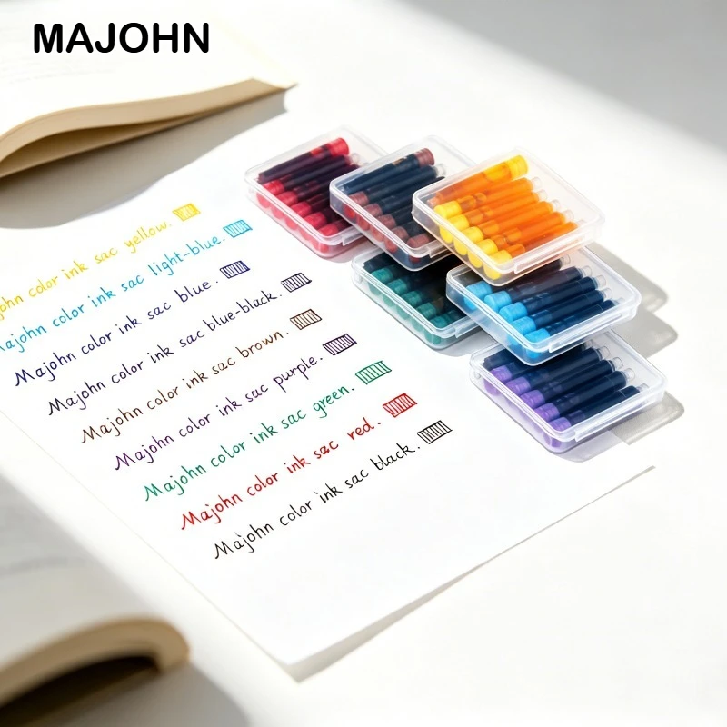 Фото Набор из 30/6 картриджей Majohn 9 цветов, 2,6/3,4 мм, 37 мм, чернила для перьевых ручек, канцелярские товары для JINHAO Hongdian, офисные и школьные принадлежности №4