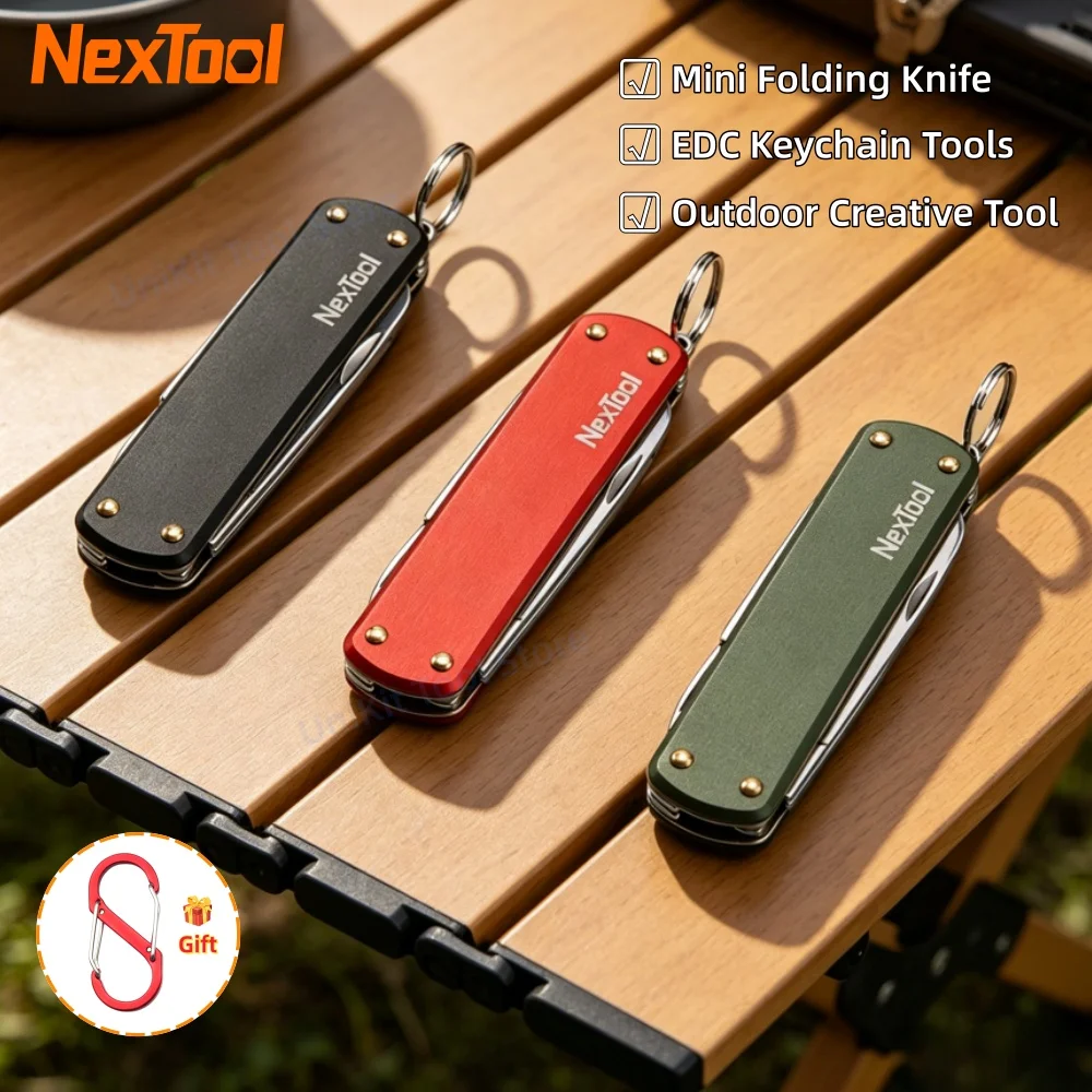 Фото Многофункциональный мини-нож NexTool EDC: складной, для ключей, с мини-ножницами, карманный, для активного отдыха, креативный инструмент, пилка для ногтей, ручной инструмент №1