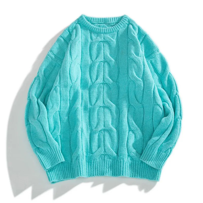 

New Solid Color Oversize Pullover Sweaters Men Fashion Casual Winter Men's Sweater Tops Homme New Trend O-neck Sweaters Autumn