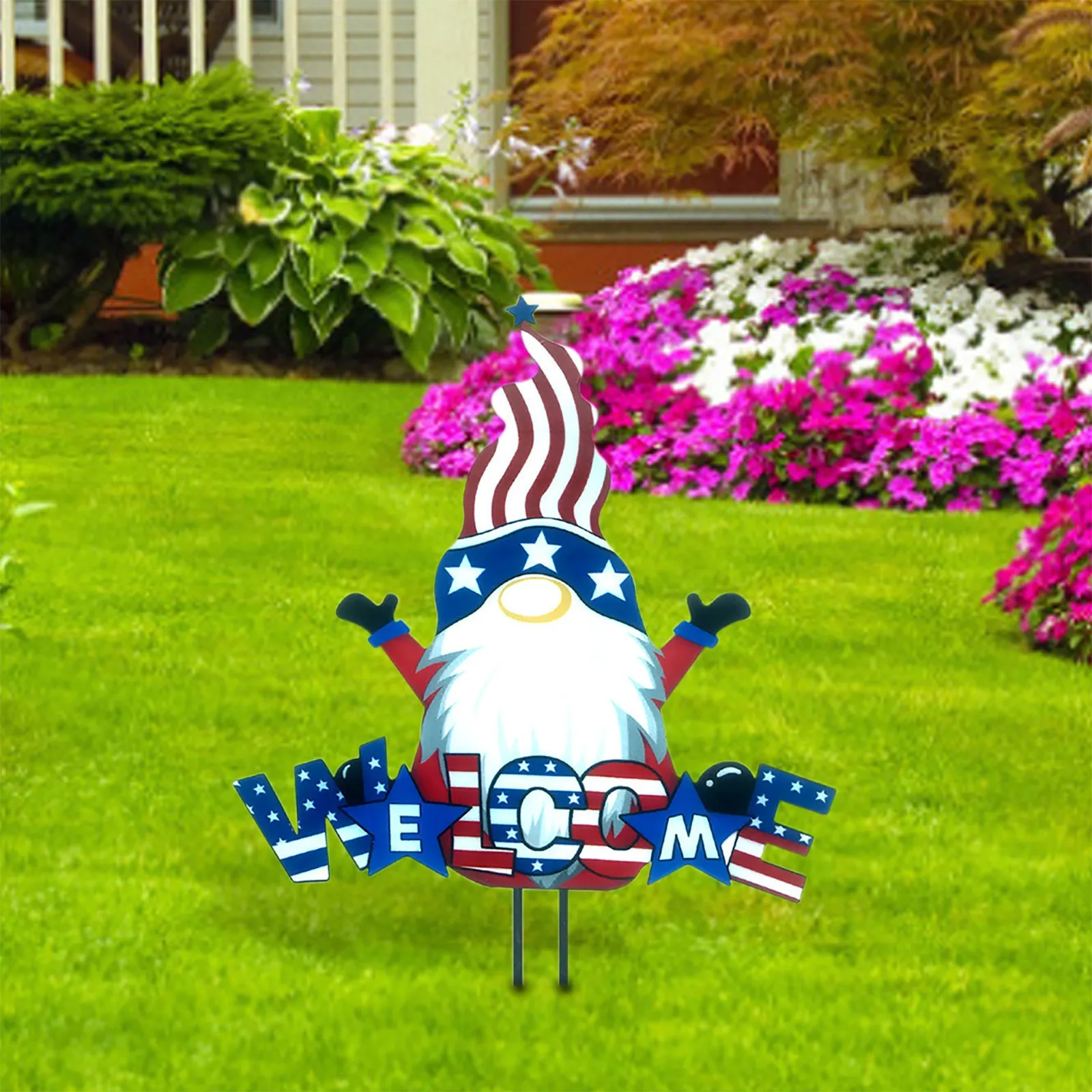 

America Day Garden Art Outdoor Garden Backyard Branch Metal Animal Decoration Easter Yard Sign Banners for Room Guys