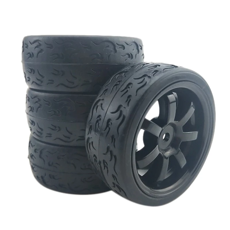 

4PCS 12Mm Hex 66Mm RC Car Rubber Tires Wheel Rim For 1/10 Model Flat Running, Drifting, Big Foot Waiting