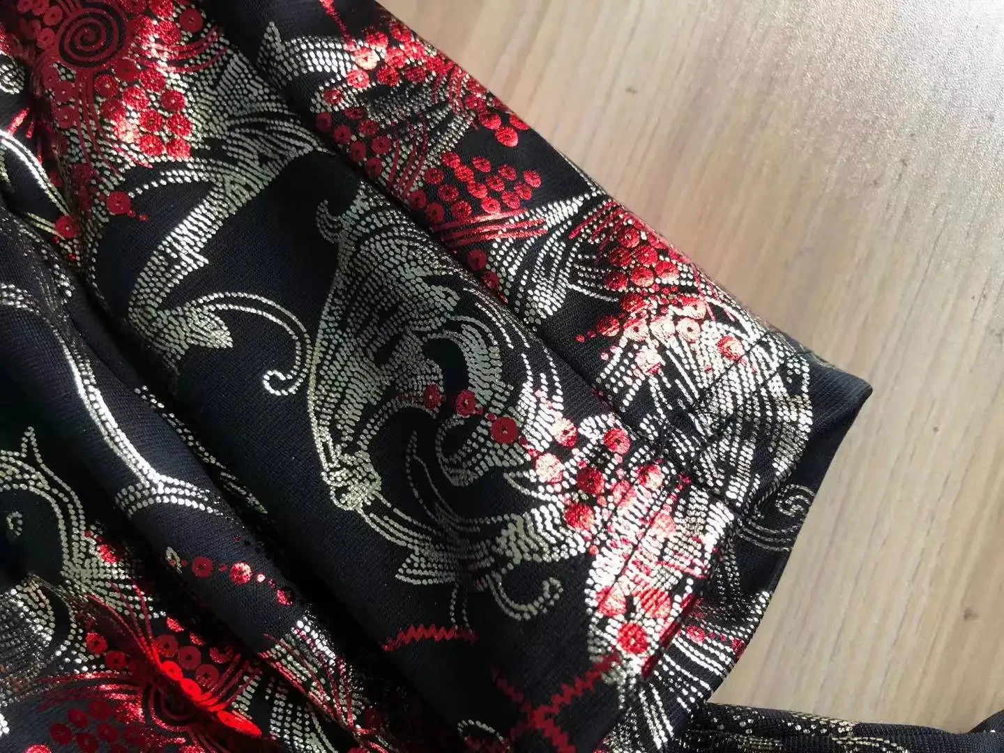 Женский винтажный Тренч с цветочным принтом красный золотой блестящий длинный 4xl