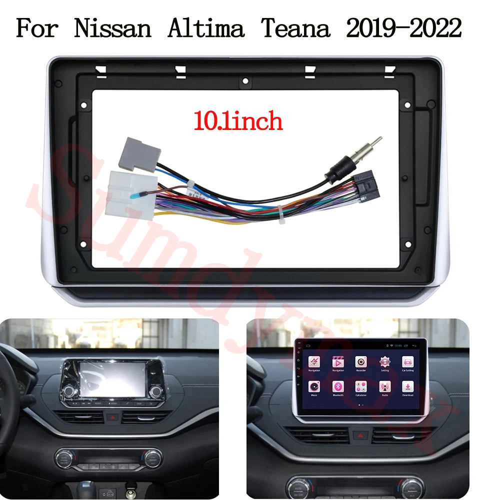 

10.1 Inch Car Radio Fascia For Nissan Altima Teana 2019 2020 2021 Video Panel Player Audio Dash 2 Din Frame Dashboard Mount Kit