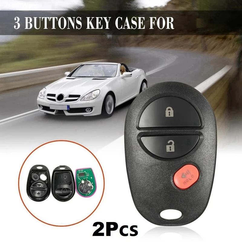 

2X 315Mhz 3 Buttons Remote Key Fob Clicker Transmitter for Toyota Replacement GQ43VT20T New Car Remote Controls Keyless