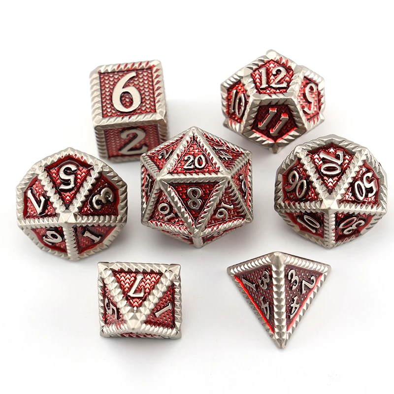 

MEHAO Metal d&d Dice, Polyhedral RPG dice, Table game dragon scale dice 7pcs, for DND RPG MTG Board Games Dungeons and Dragons D