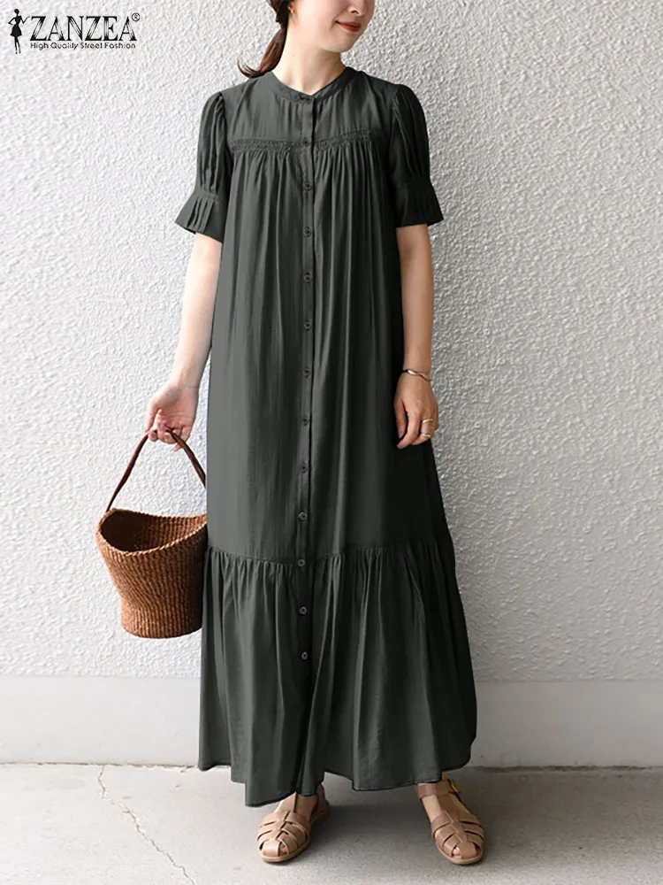 

Платье женское Плиссированное ТРАПЕЦИЕВИДНОЕ с коротким рукавом и круглым вырезом