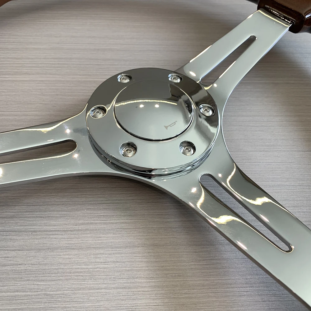 TIYPEOR 15-дюймовый универсальный деревянный руль из цельного дерева 380 мм с