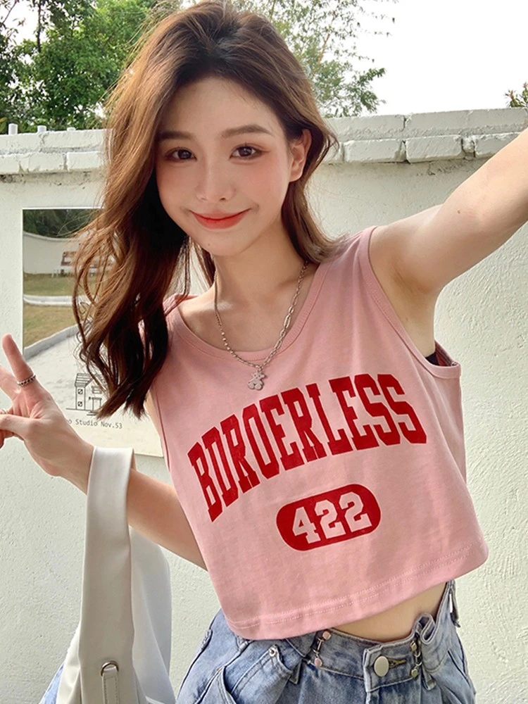 Майка женская спортивная в американском стиле летняя футболка новинка 2022