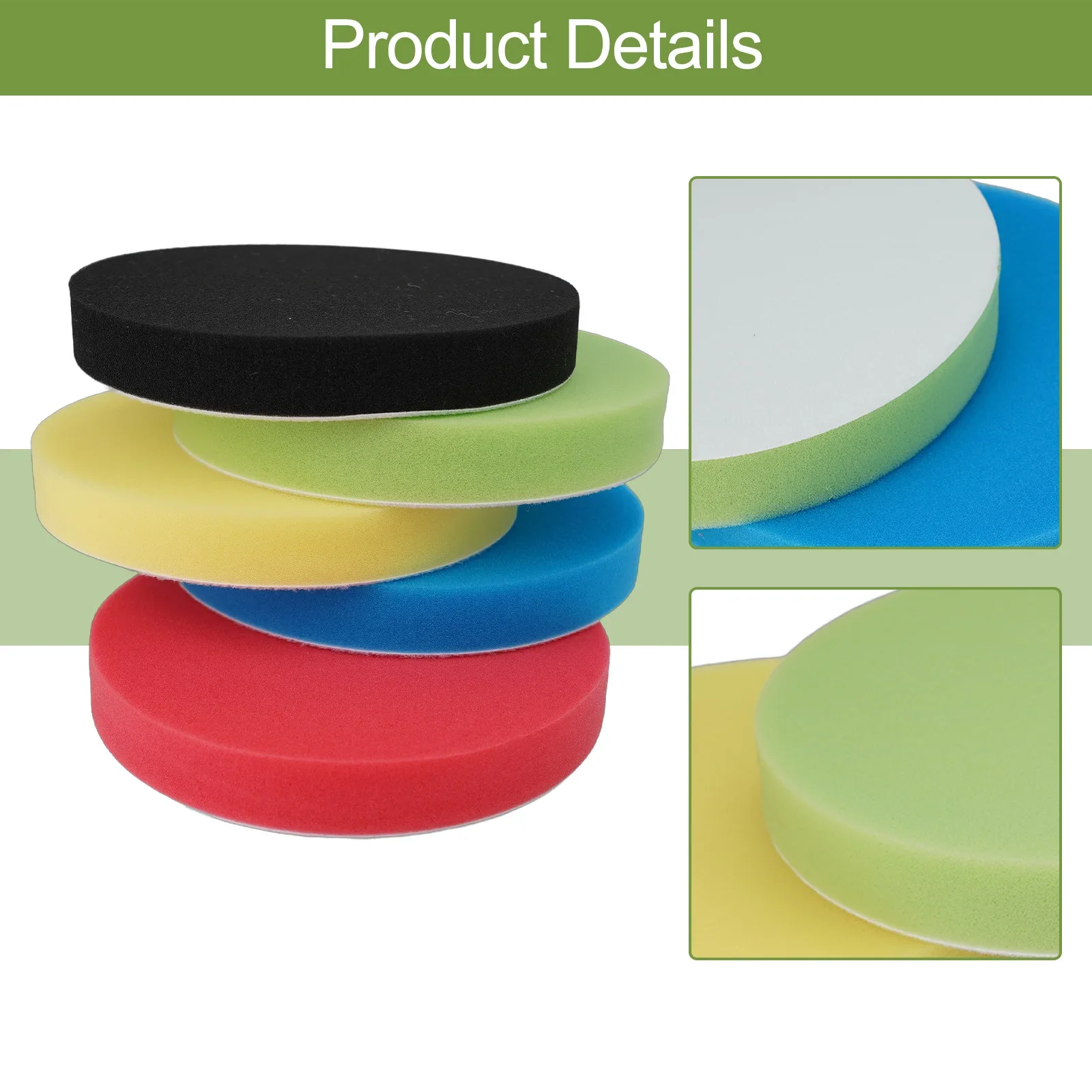 Автомобильные круглые плоские полировальные подушечки из пенопласта набор 5 шт. 7