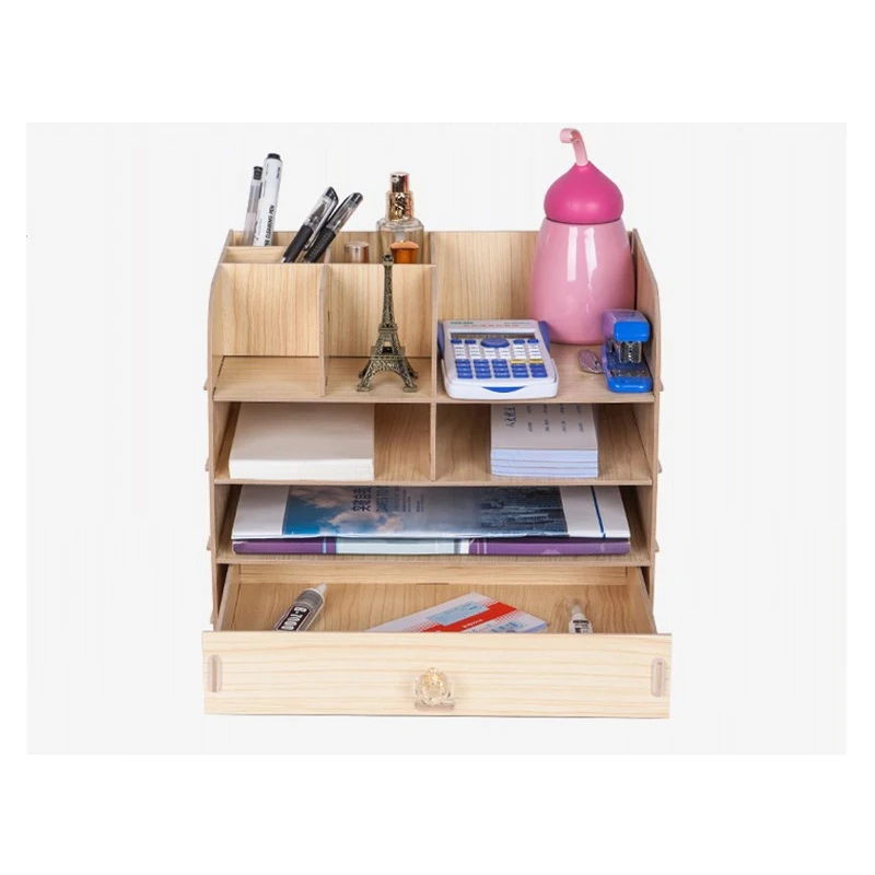 

Desktop Office Storage Box Filing Sundry Storage Shelving Desk Bookshelf File Rack Large Wood