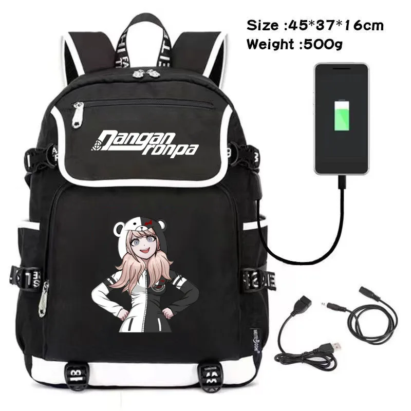 

Game Danganronpa Backpack 2022 New School Backpack for Teen Boys Girls Student Bookbag Usb Laptop Travel Men Bags Women Rucksack