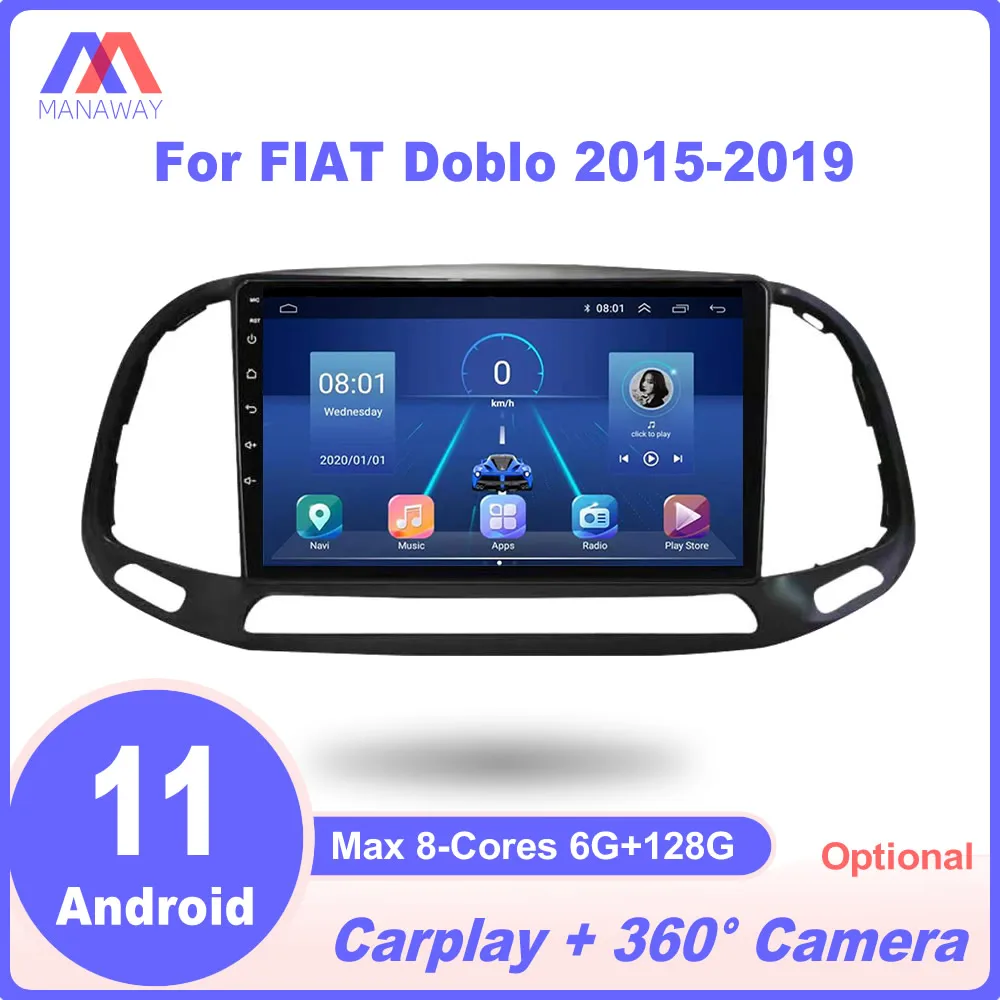 

9‘’ Android Player For FIAT Doblo 2015-2019 DSP CarPlay Car Radio Stereo Multimedia Video MP5 Navigation GPS 2Din