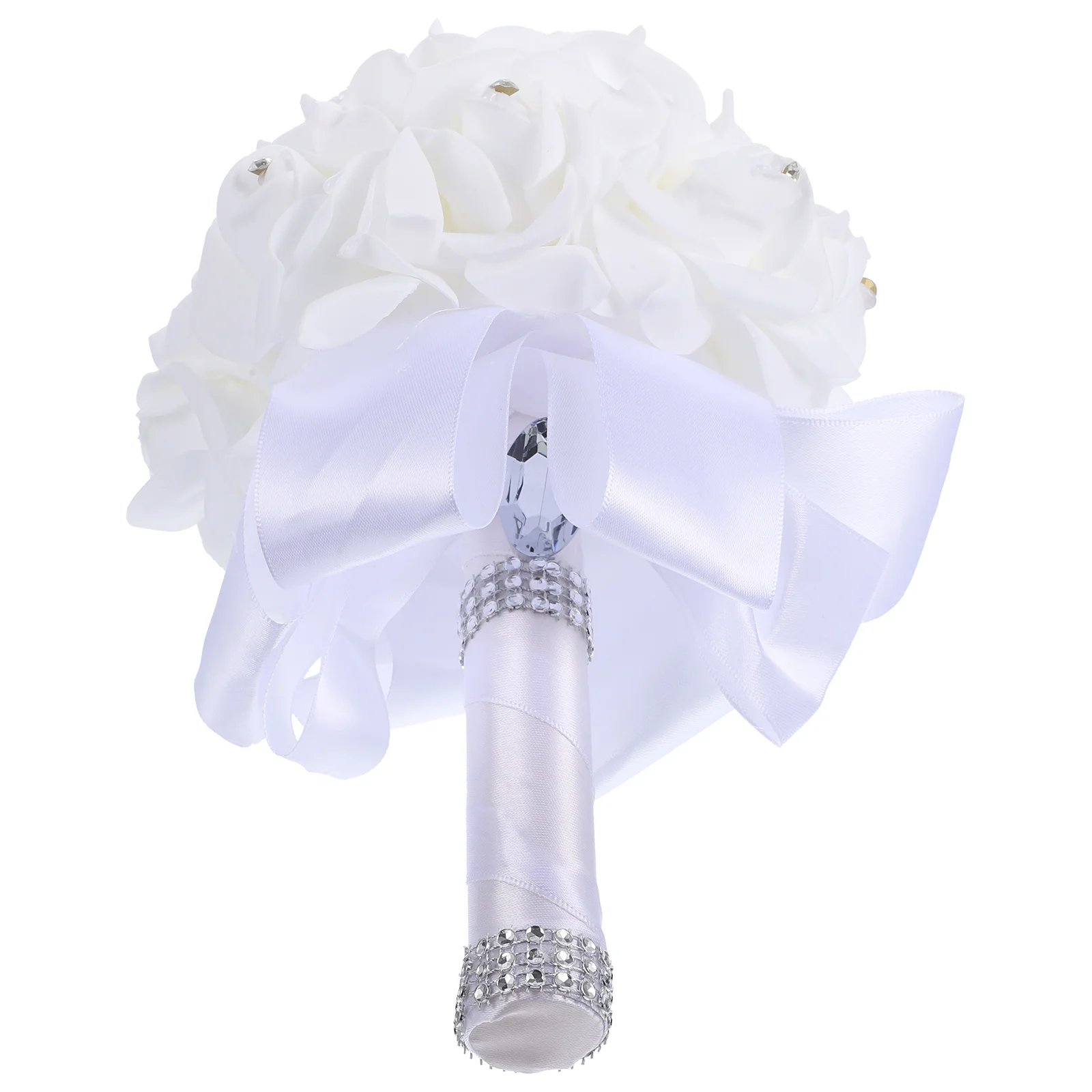 

Fresh Flowers Wedding Bouquet For Bride Bridal Bouquets Table Centerpiece Artificial White Cloth Floral Bridesmaid