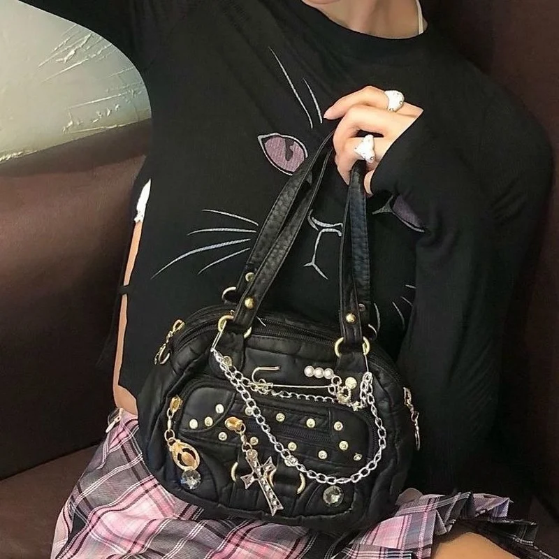 Xiuya Готическая сумка через плечо для женщин 2022 японский Harajuku Y2K сумки женские