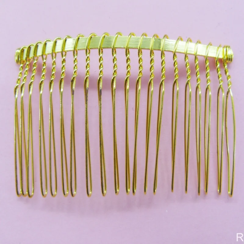 

Bulk 100pcs/lot White K Metal Hair Combs Hair Jewelry Findings 20 teech
