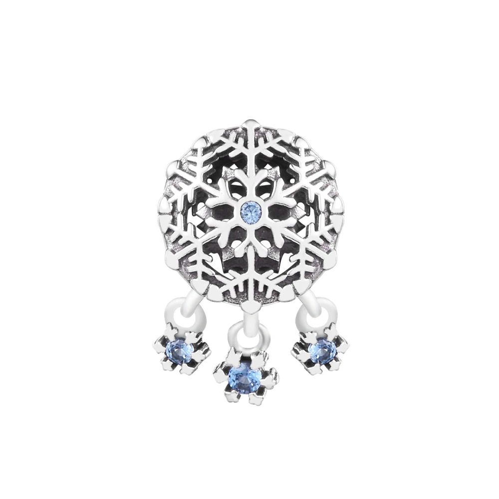

Женские шармы-подвески из серебра 925 пробы в виде ледяной снежинки
