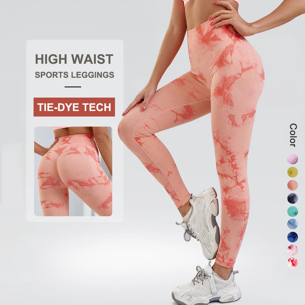 SKIMS Seamless Tie Dye Leggings Women For Fitness Yoga Pants Push Up Workout Sports Legging High Waist Tights Gym Clothing
