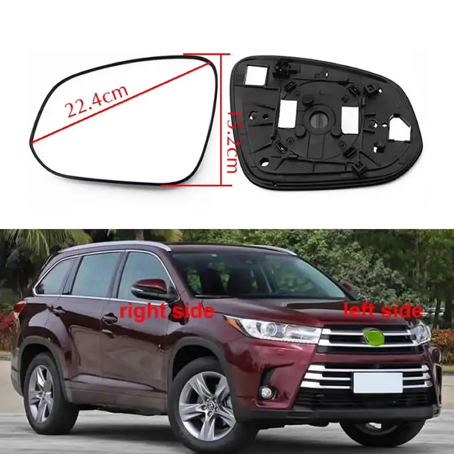 

Для Toyota Highlander 2015 2016 2017-2021 Замените автоматические наружные боковые зеркала заднего вида, объектив, дверное крыло, зеркало заднего вида, стекло