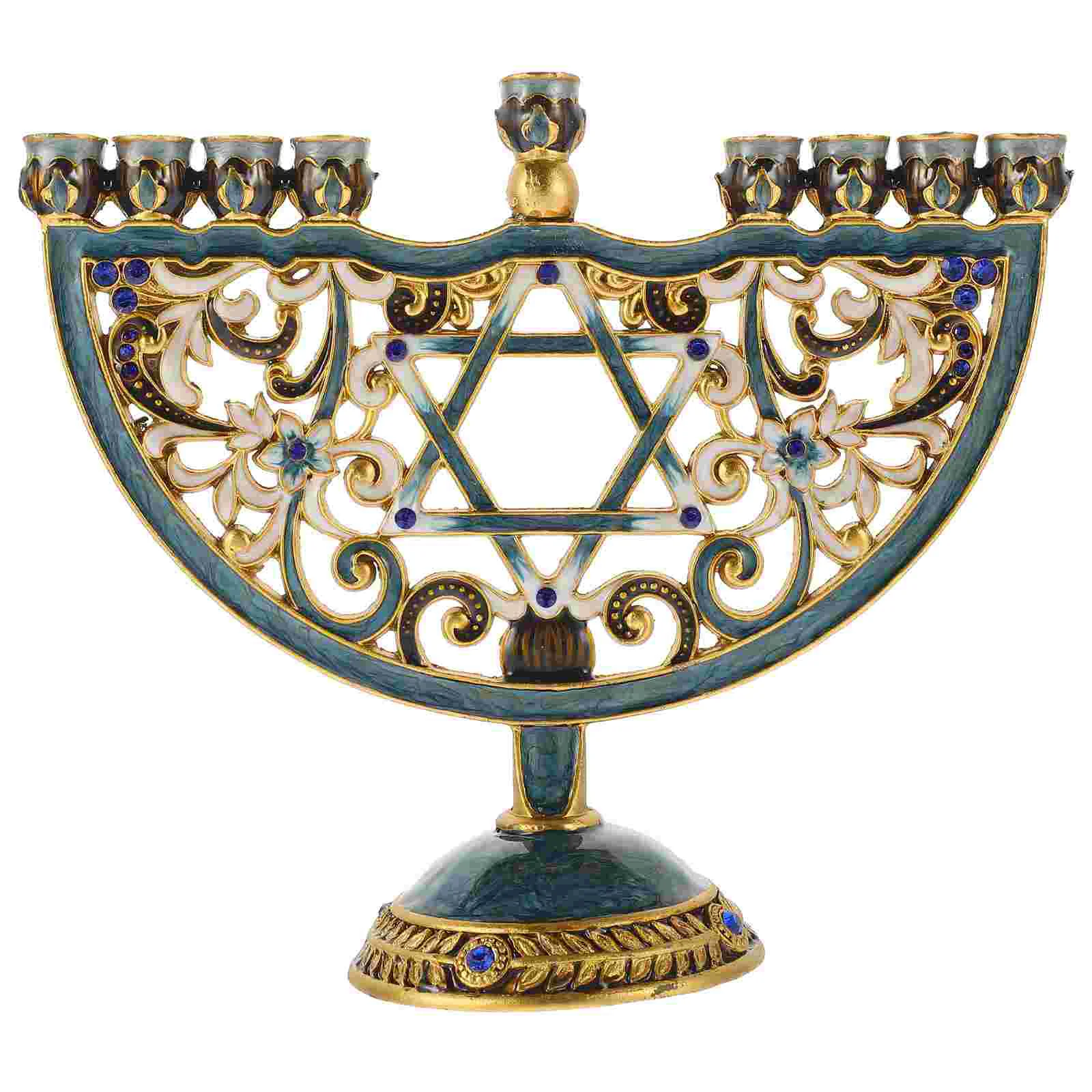 

Hanukkah Candlestick Alloy Candlestick Party Festival Candlestick Desktop Decoration