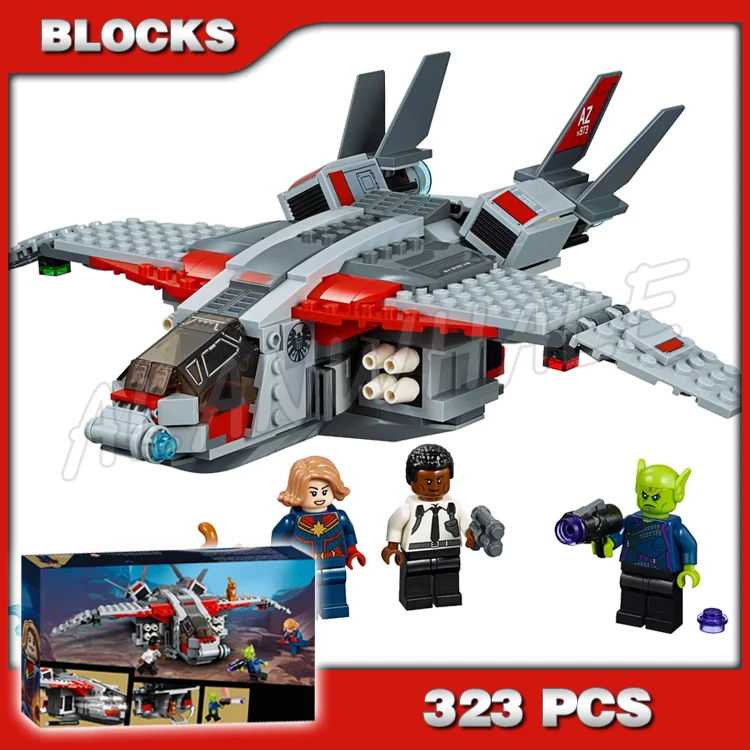 

323pcs Super Fighter Revengers Captain and The Skrull Attack Quinjet Goose 11235 Building Blocks Toy Compatible With Model