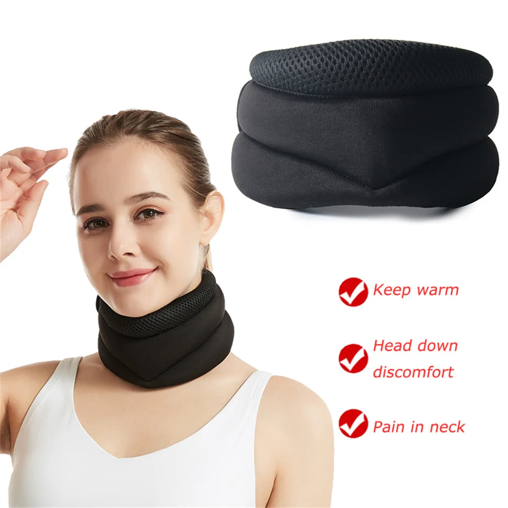 

Neck Support Cervical Brace Adjustable Cervical Collar Soft Durable Foam for Relieve Cervical Pain Airplane Travel Nap Health