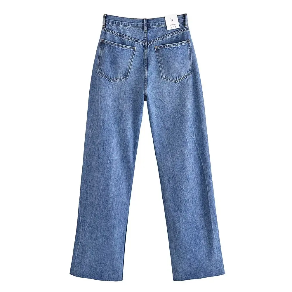 Jenny&Dave Spring New Fashion Holes Ripped Mom Jeans Loose Boyfriend Denim Pants Women