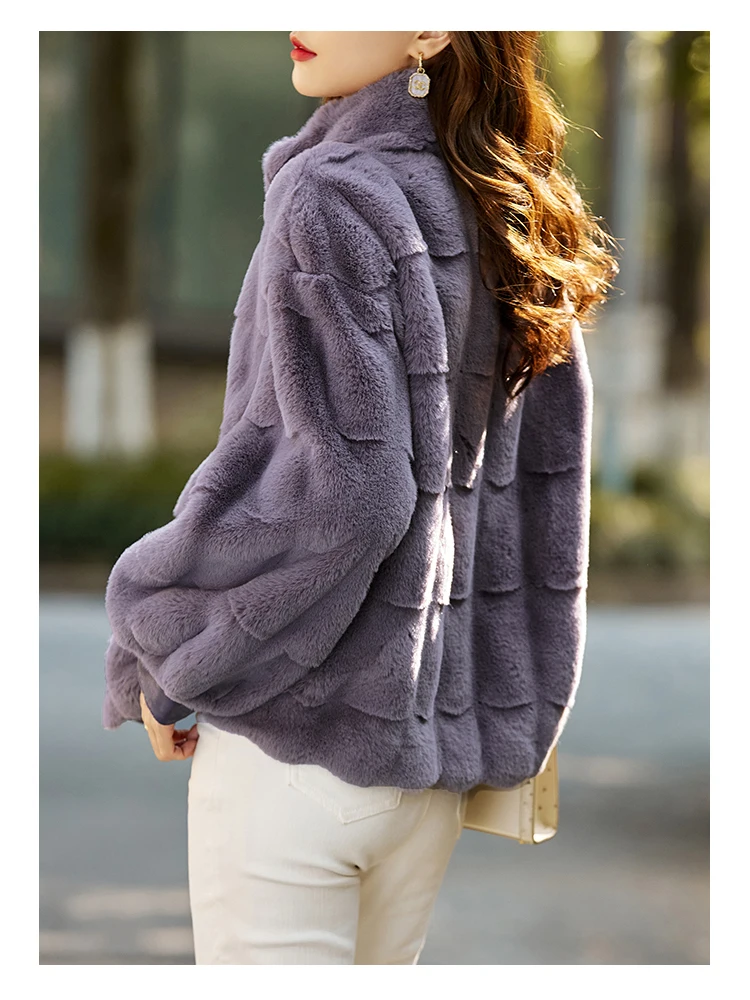 Vimly Luxury Faux Fur Coat Women Very Warm Jacket for Women 2022 Fashion Short Thick Loose Leather Coat Female Clothing 50326