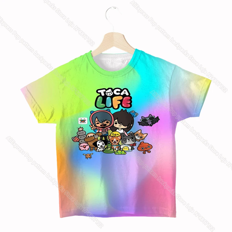 Kids Toca Life World 3D T Shirt Toddler Cartoon T-shirt Boys Girls Teens Short Sleeve Anime Tee Tops Summer Children Clothes