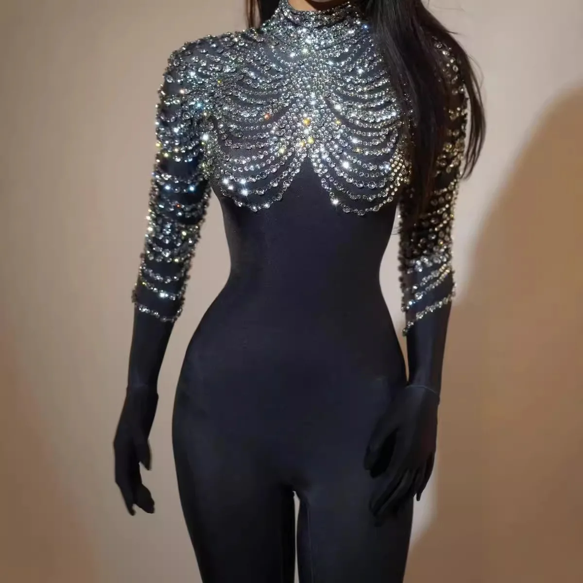 Комбинезон с цепочками дизайнерский комбинезон женская вечеринка модель