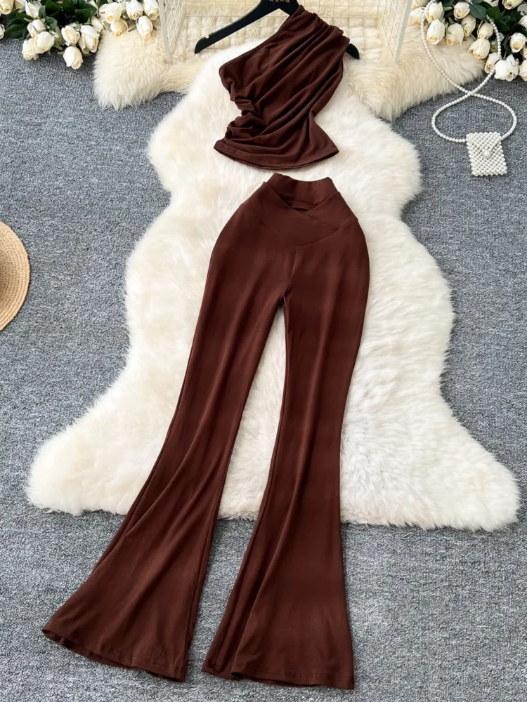 Y2K сексуальные комплекты из двух предметов для женщин элегантные и шикарные