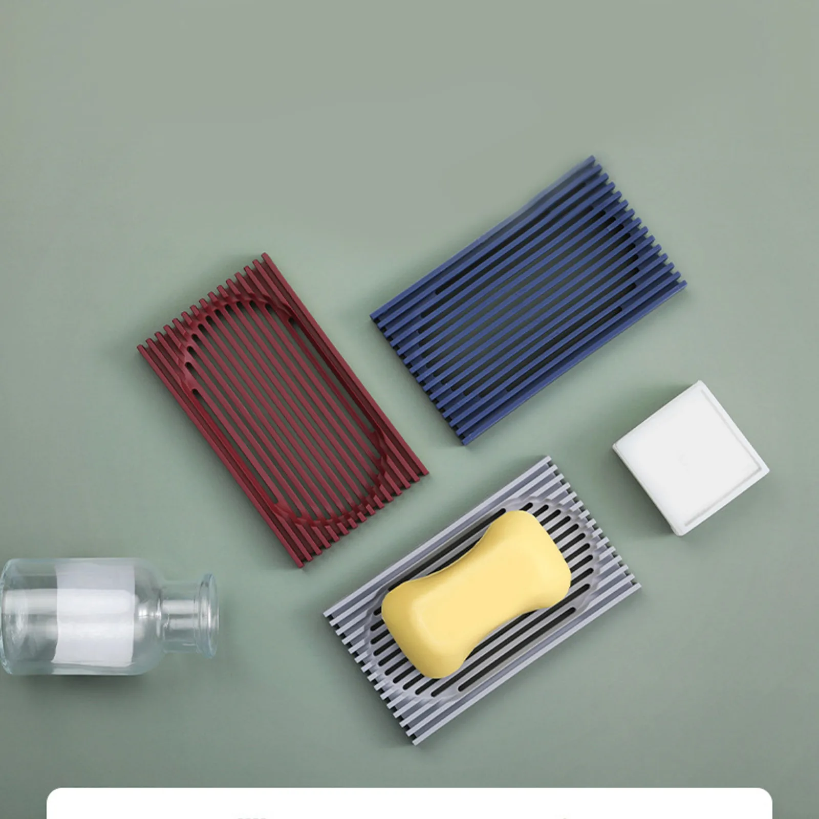 

2Pcs Bathroom Soap Box Portable Soap Dishes Holder Soap Self Drain Bath Shower Vanity Sink Bathroom Accessories