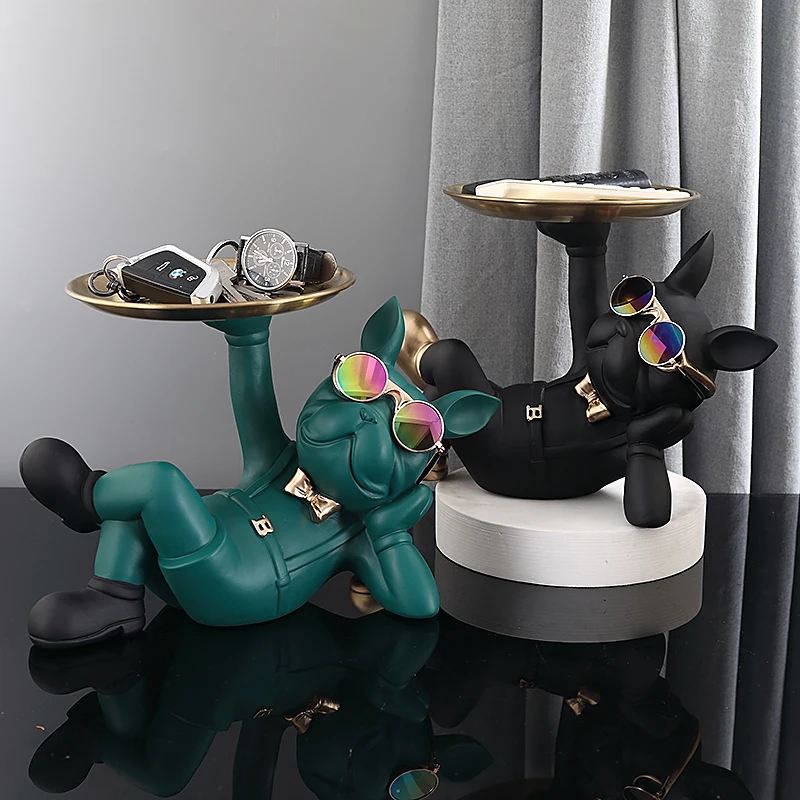 Фигурки животных бульдога коробка для хранения украшения стола модель собаки