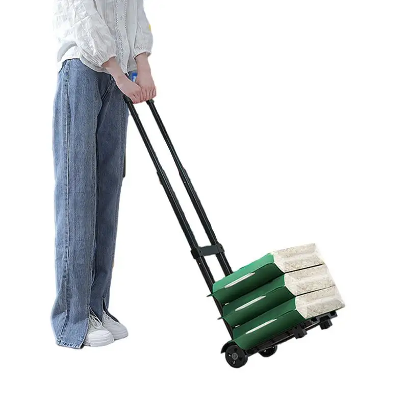 

Складная ручная корзина Портативная Складная ручная тележка, тяжелый ручной грузовик для тяги товаров, багажа, путешествий, покупок, офиса