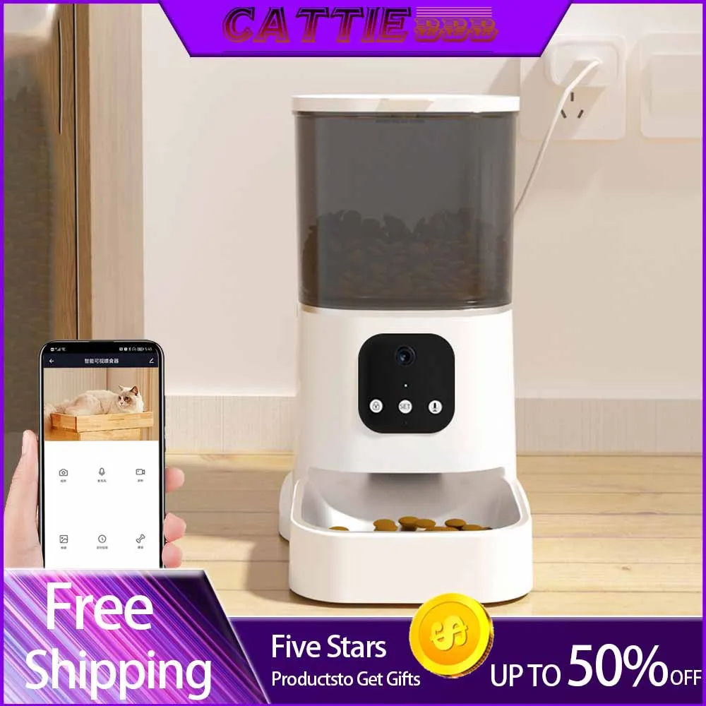 

APP Video Camera 6L Feeder Timing Smart Automatic Pet Feeder For Cat Dogs WiFi Intelligent Dry Food Dispenser Voice Recorde Bowl