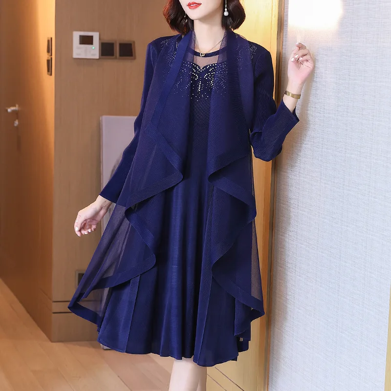 

Maternity Autumn Pleated Dress 2022 New Black