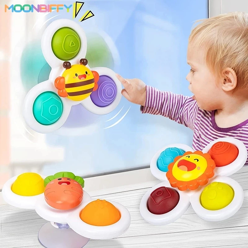 

1pcs Cartoon Fidget Spinner Kid Toys ABS Colorful Insect Gyroscope Toy Anti stress Educational Fingertip Rattle Toy For Children