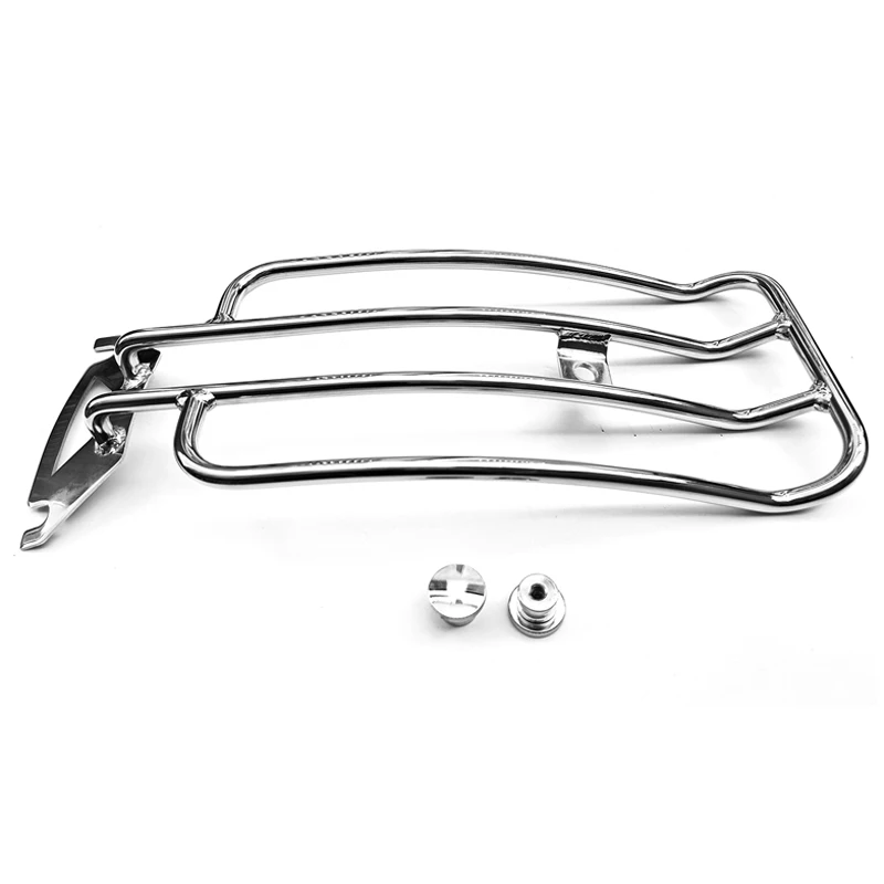 Хромированный и глянцевый черный багажник HCMT для соло Harley 1997-2022 FLHTC Road King Touring