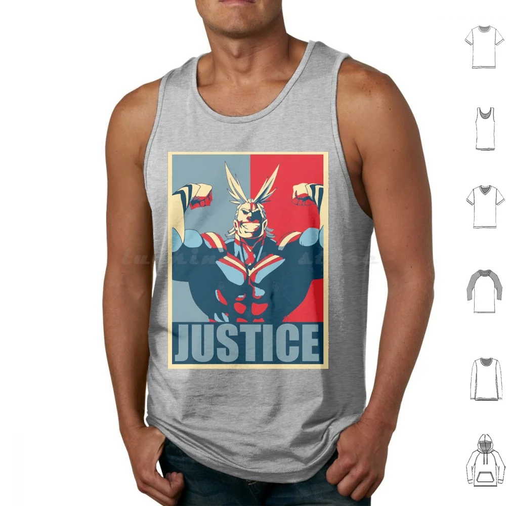 

Justice Tank Tops Print Cotton All Might Plus Ultra All Might All Might Gym Boku No Hero Boku No Hero Academia