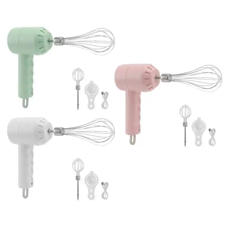 

Electric Cordless Hand Mixer 3 Speed Kitchen Handheld Mixer 20W with Egg Beater for Baking