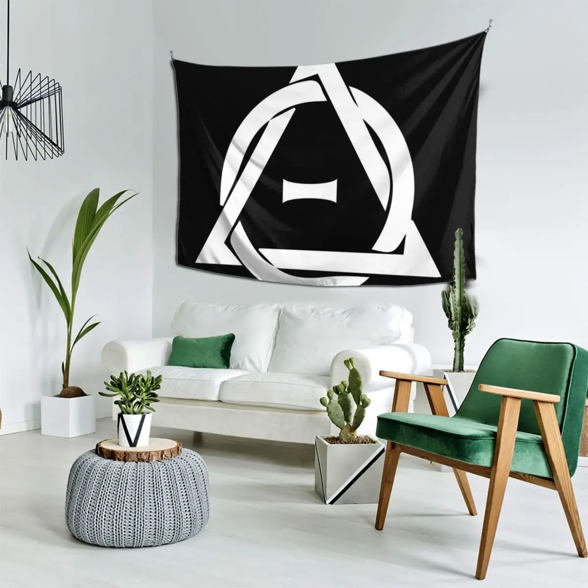 PD (ytb) Theta-Delta Therian Символ БЕЛЫЙ гобелен Декоративная настенная роспись Декор