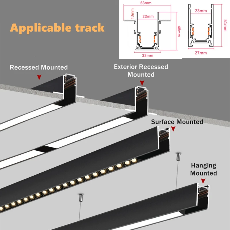 Новинка светодиодный светодиодные магнитные трековые светильники 48 В
