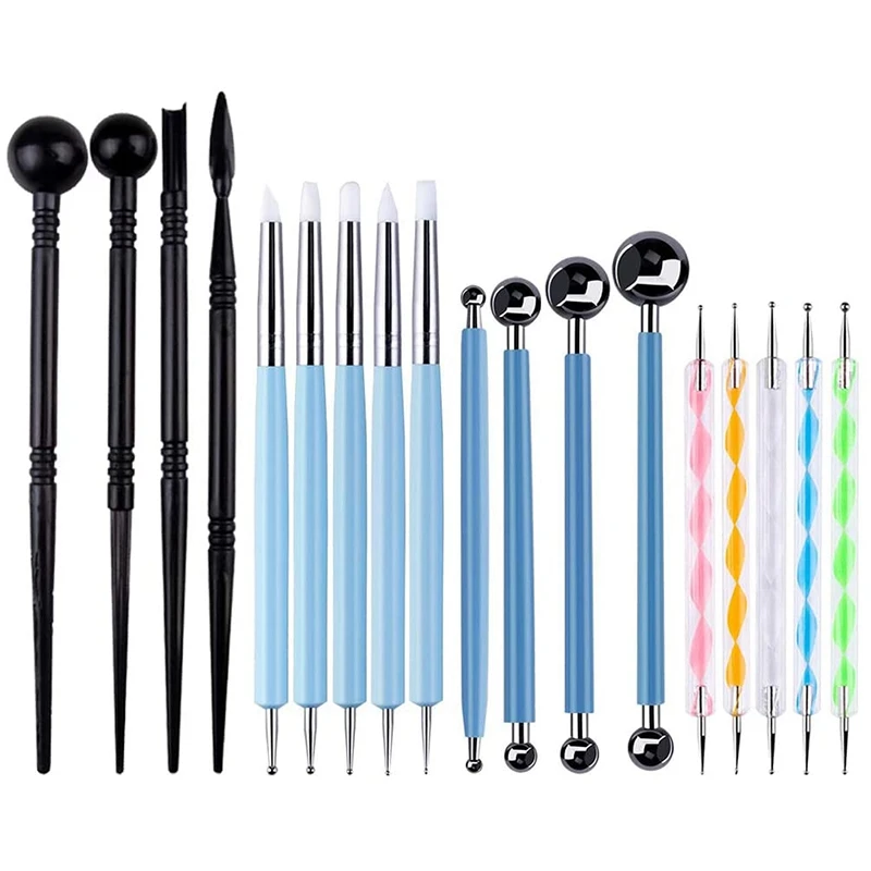 

18Pcs Polymer Modeling Clay Sculpting Tools Dotting Tools Ceramic Clay Indentation Tools for Pottery Sculpture